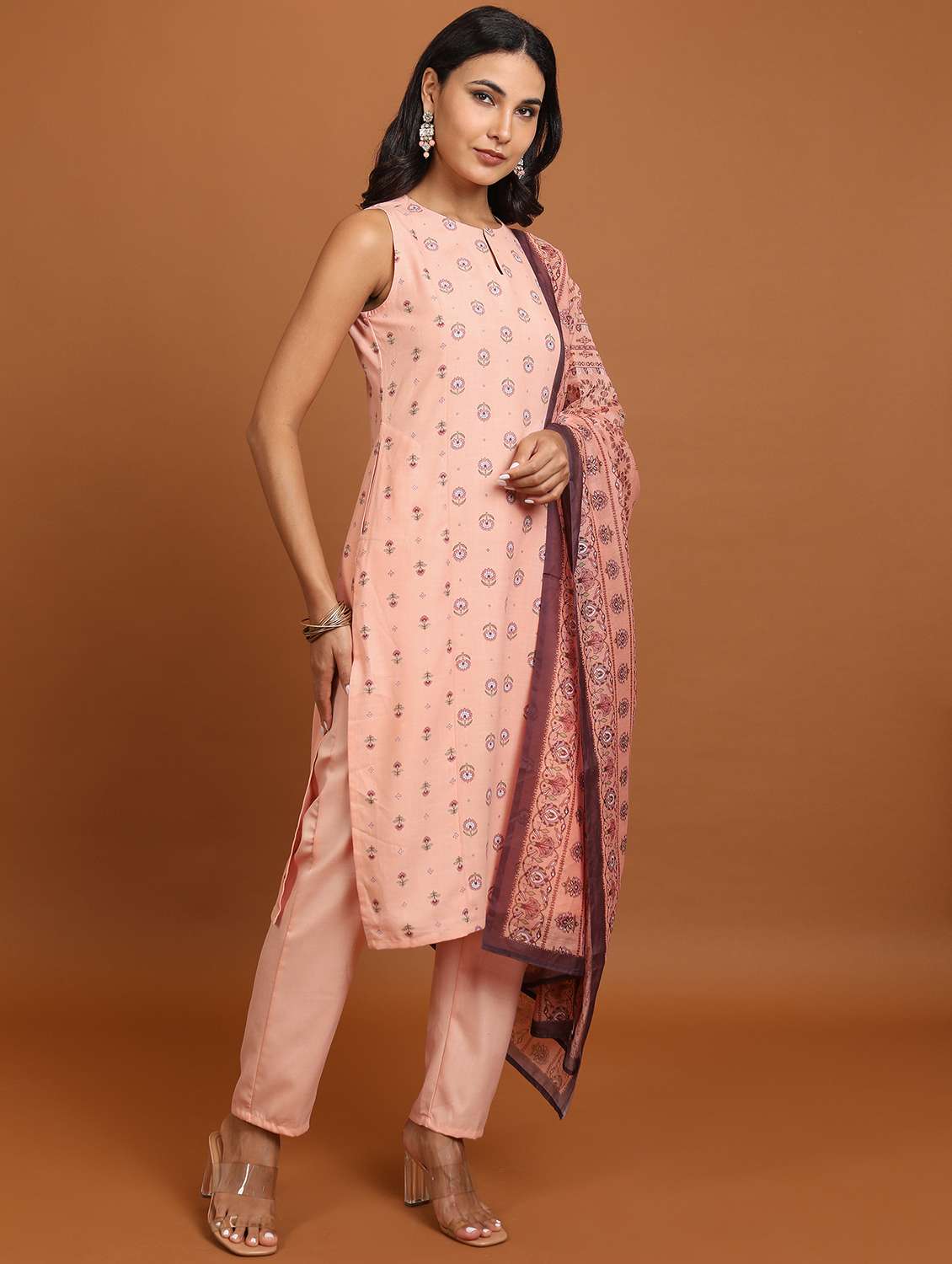 women printed kurta pant set with dupatta - 21486408 -  Standard Image - 1