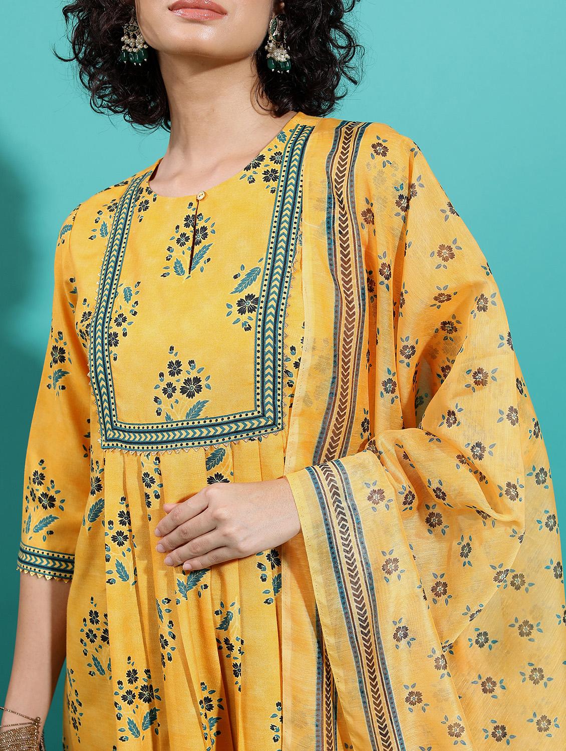 women floral kurta pant set with dupatta - 21486433 - Standard Image - 4