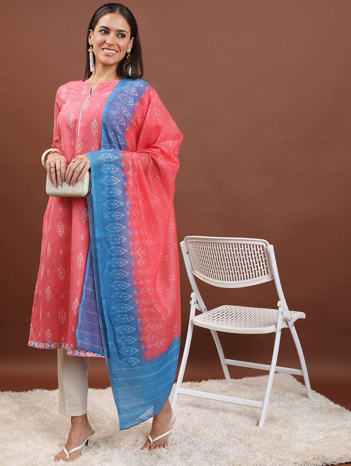 women printed kurta pant set with dupatta - 21486445 -  Standard Image - 1