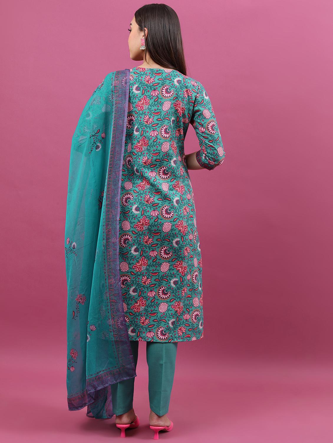women floral kurta pant set with dupatta - 21486462 - Standard Image - 1