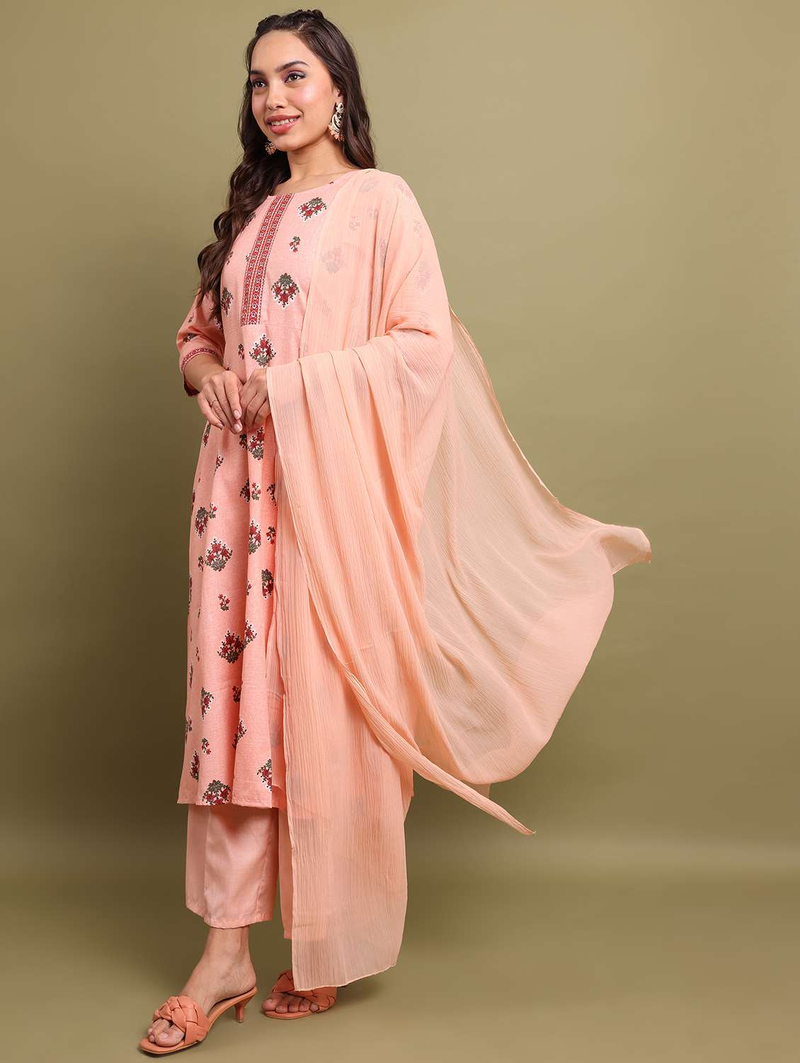 women kurta palazzo set with dupatta - 21486494 -  Standard Image - 1