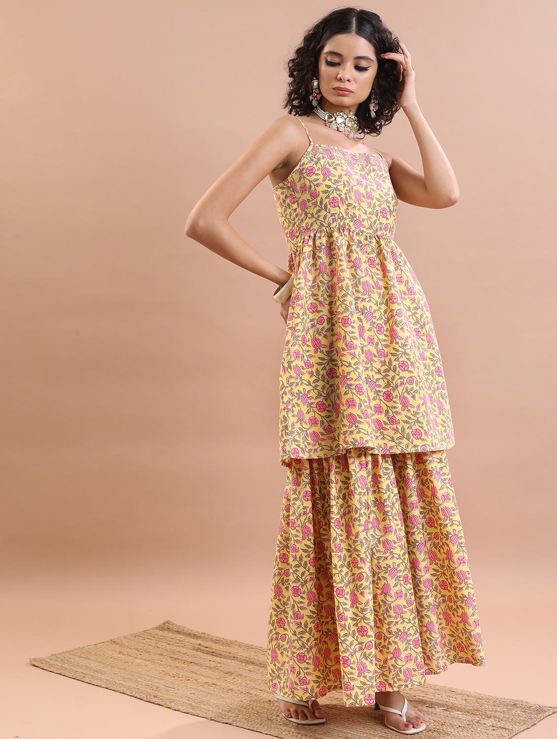 women floral printed kurta sharara set with dupatta - 21486513 - Standard Image - 1