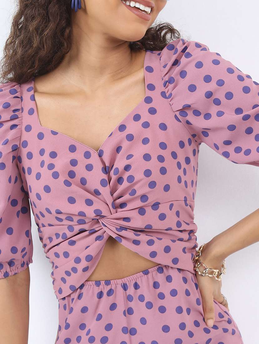 women purple cotton blend full leg jumpsuit - 21486573 - Standard Image - 4