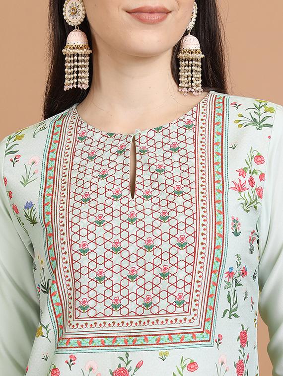 women three quarter sleeve printed a-line kurta - 21486651 - Standard Image - 4