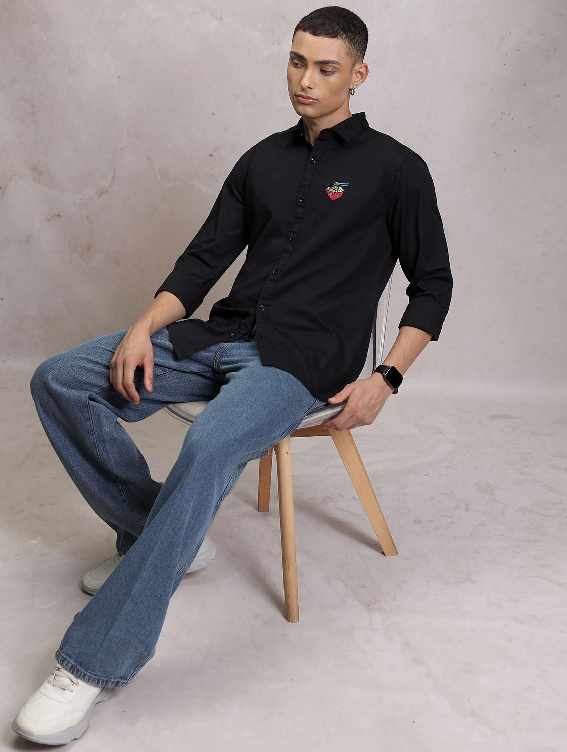 men collared placement printed casual shirt - 21486704 -  Standard Image - 4