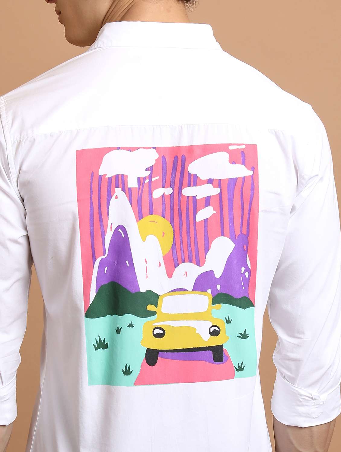 men collared graphic printed casual shirt - 21486708 -  Standard Image - 4