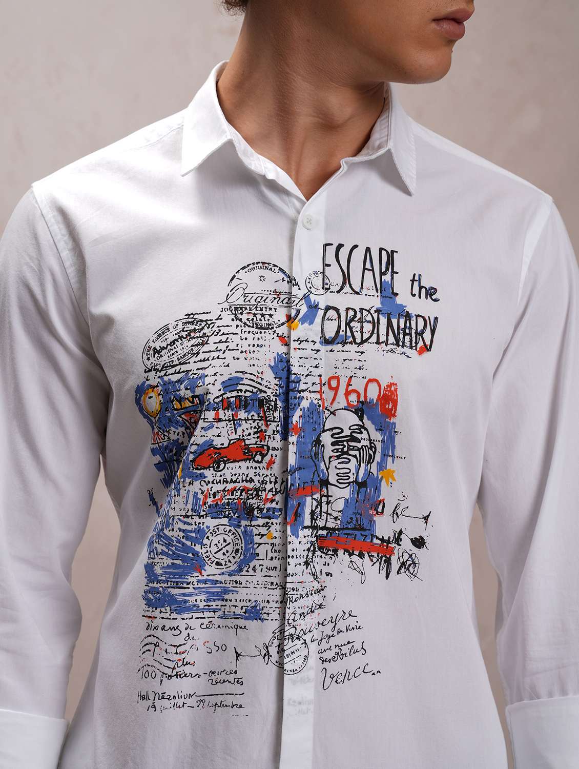 men collared graphic printed casual shirt - 21486711 - Standard Image - 4