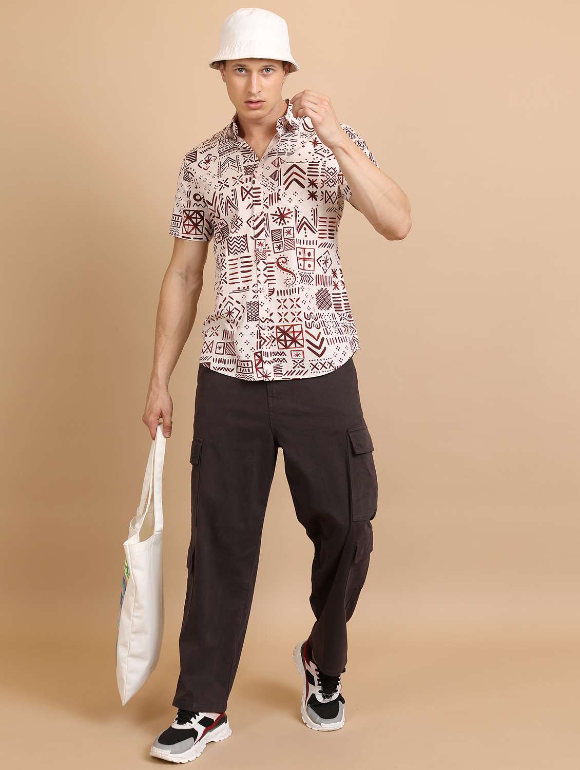 men collared printed casual shirt - 21486716 -  Standard Image - 4