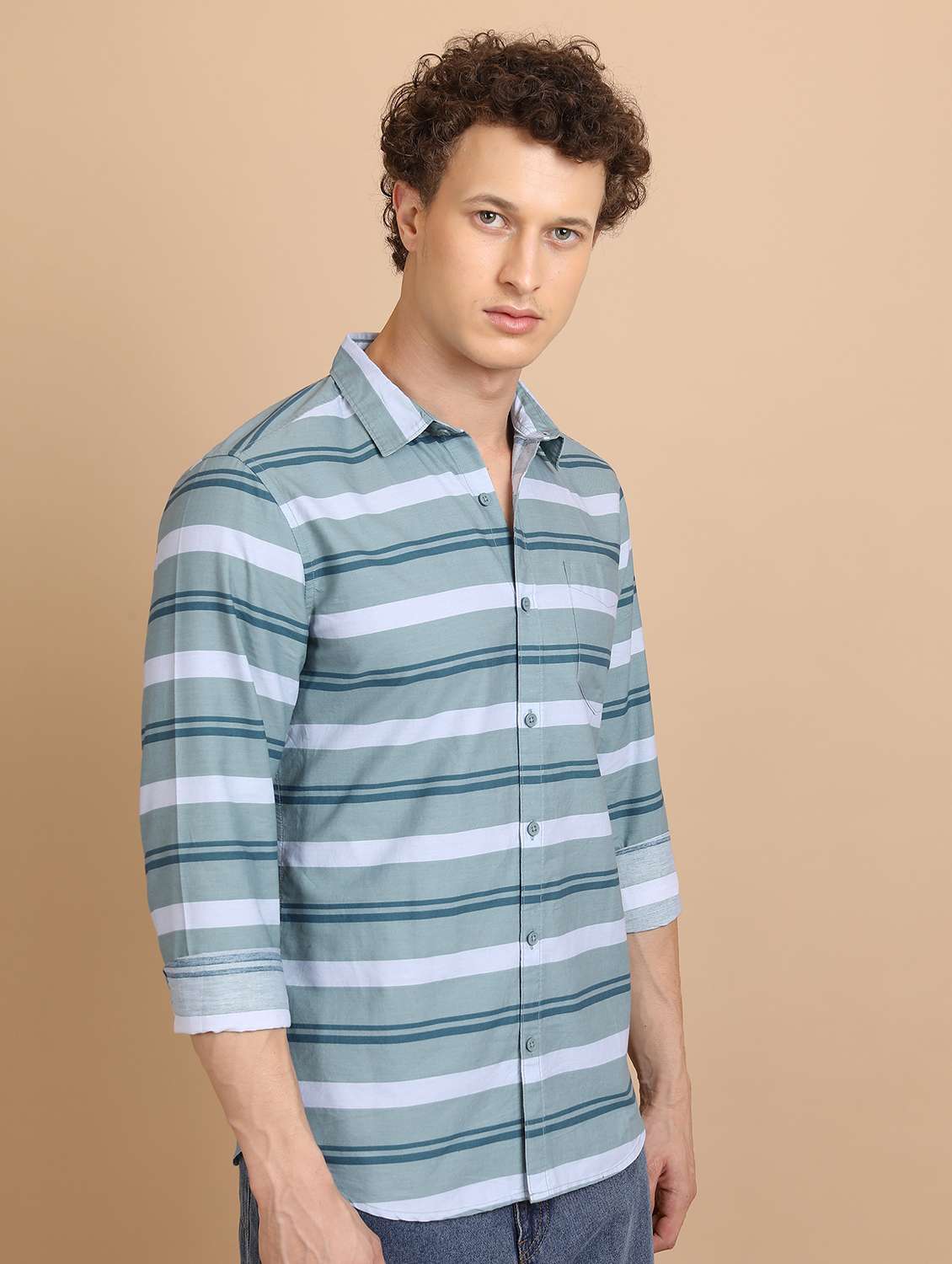 men collared stripes casual shirt - 21486725 -  Standard Image - 1
