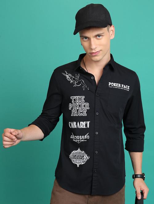 men collared printed casual shirt - 21486726 -  Standard Image - 0