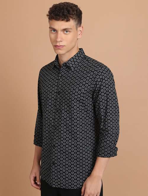 men collared printed casual shirt - 21486731 - Standard Image - 0