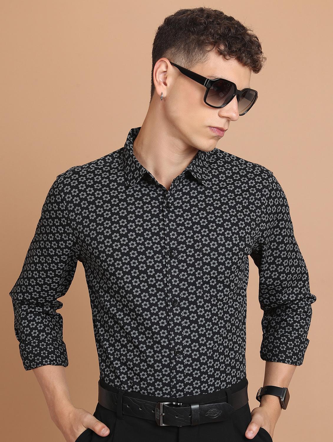 men collared printed casual shirt - 21486731 -  Standard Image - 1