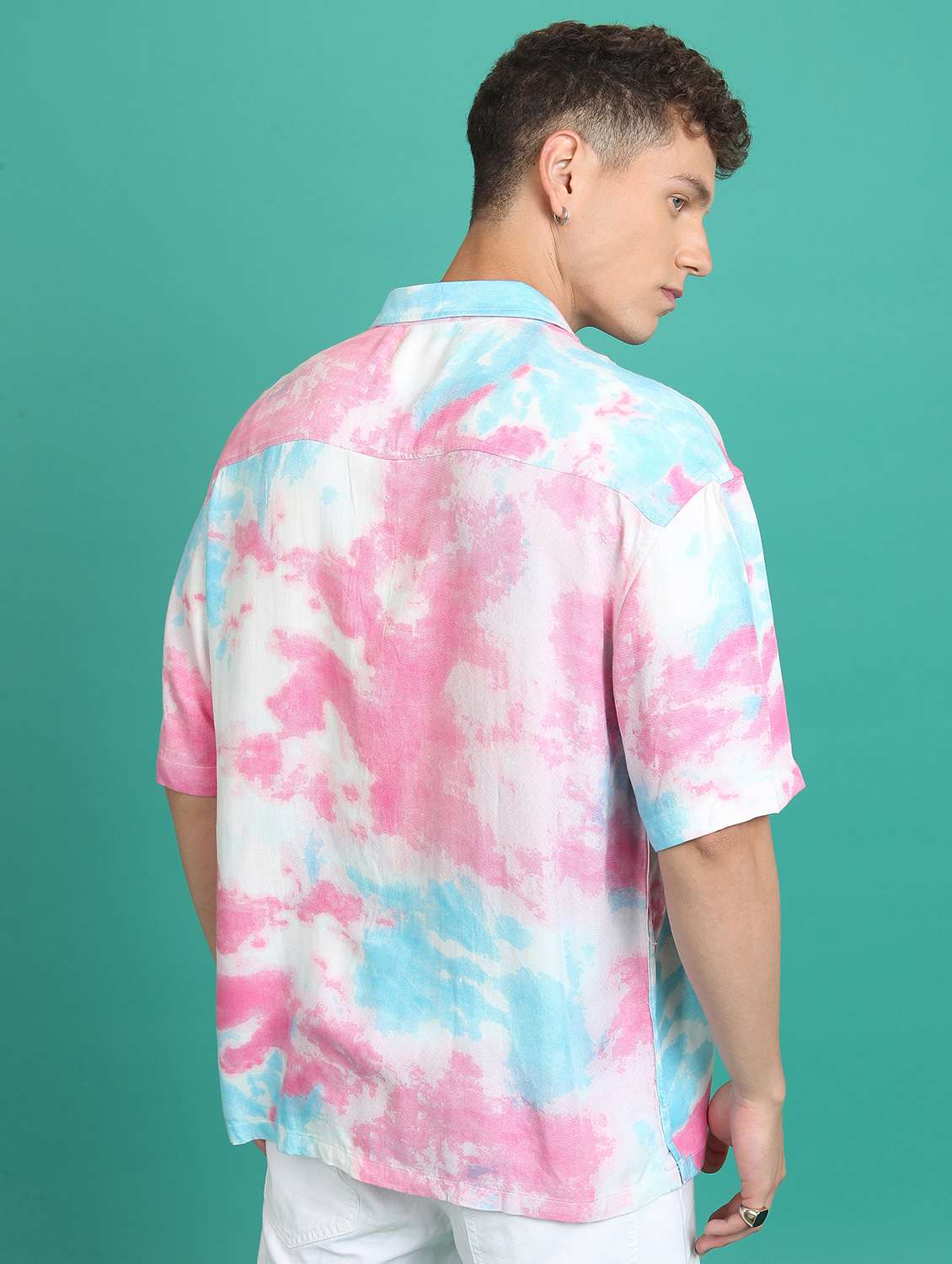 men collared tie & dye casual shirt - 21486733 -  Standard Image - 1