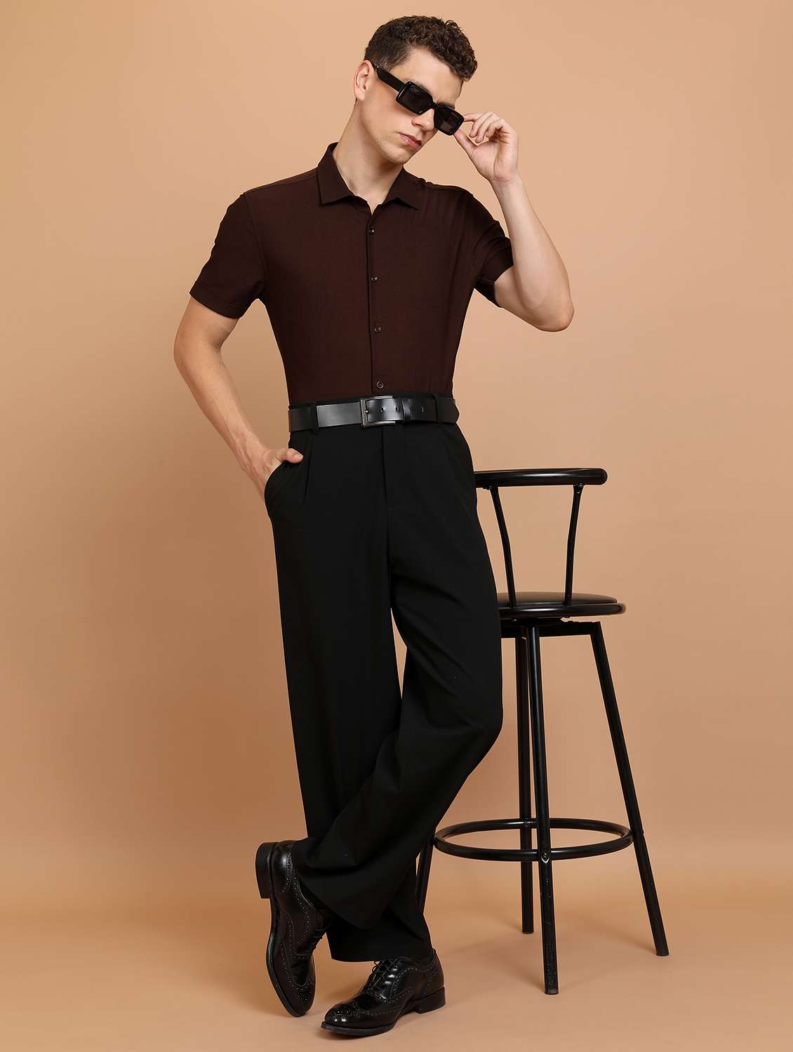 men solid checks casual shirt - 21486747 -  Standard Image - 4