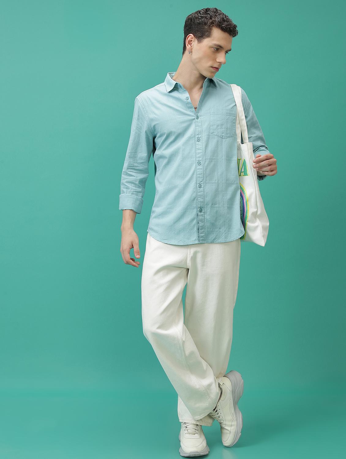men solid checks casual shirt - 21486756 - Standard Image - 4