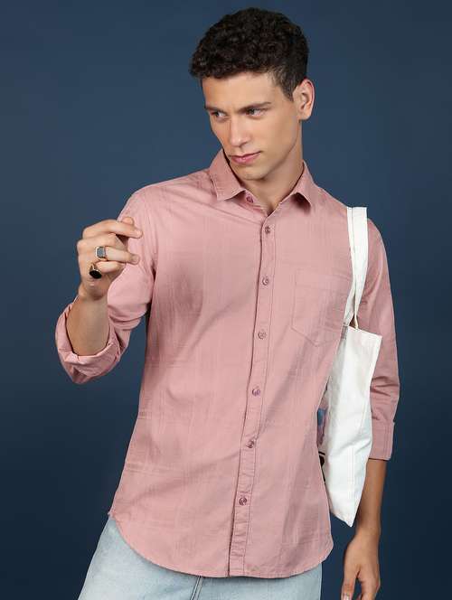 men solid checks casual shirt - 21486758 -  Standard Image - 0