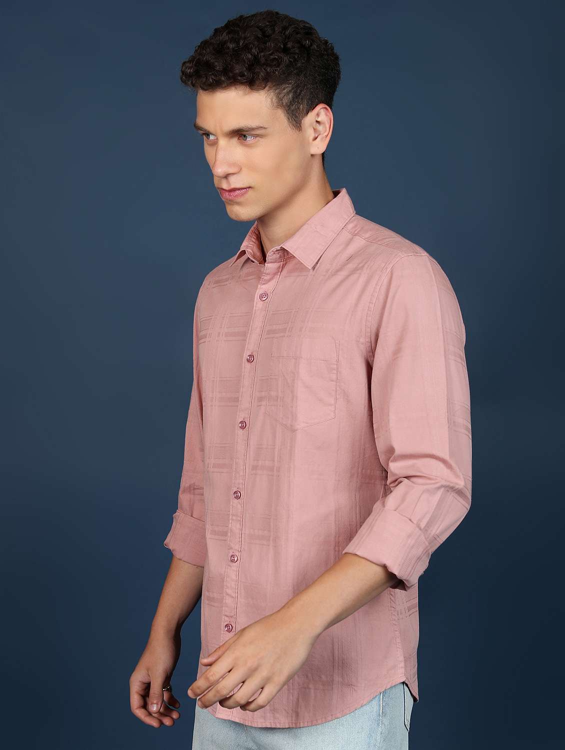 men solid checks casual shirt - 21486758 -  Standard Image - 1