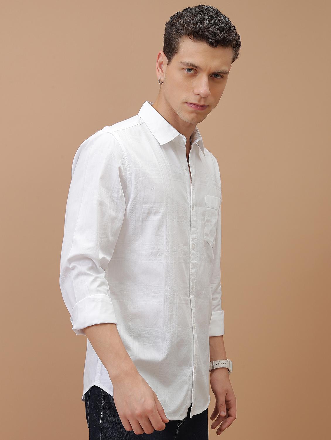 men solid checks casual shirt - 21486760 - Standard Image - 1