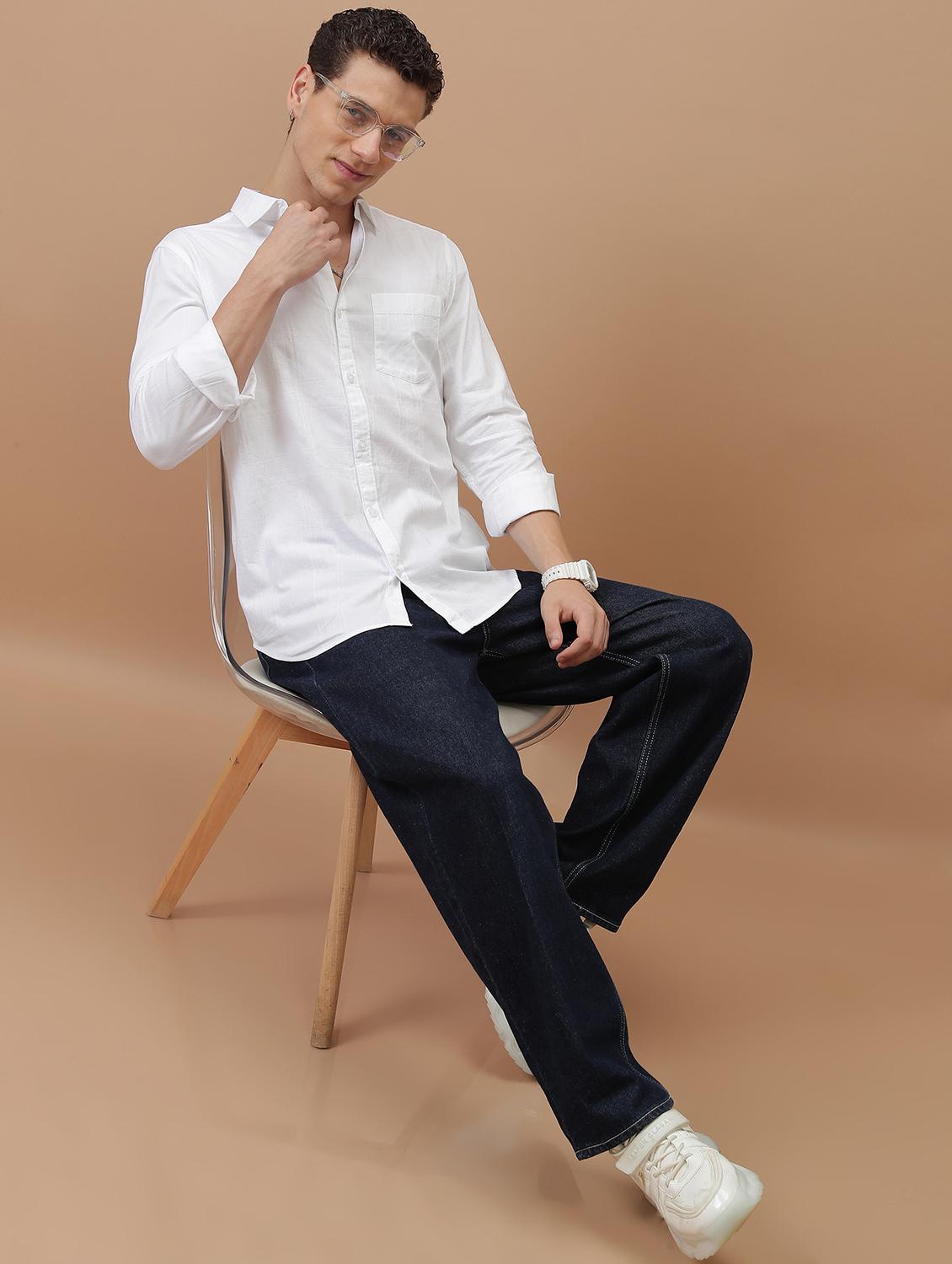 men solid checks casual shirt - 21486760 - Standard Image - 4