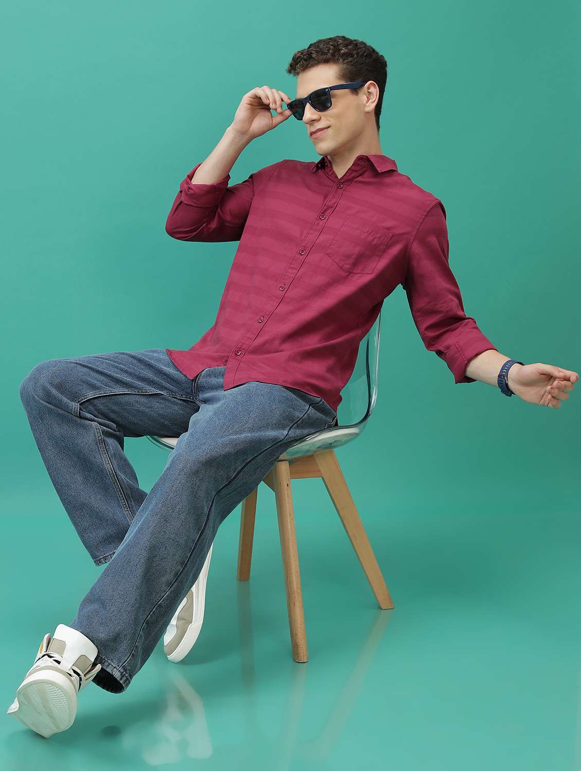 men self-designed checks casual shirt - 21486764 -  Standard Image - 4