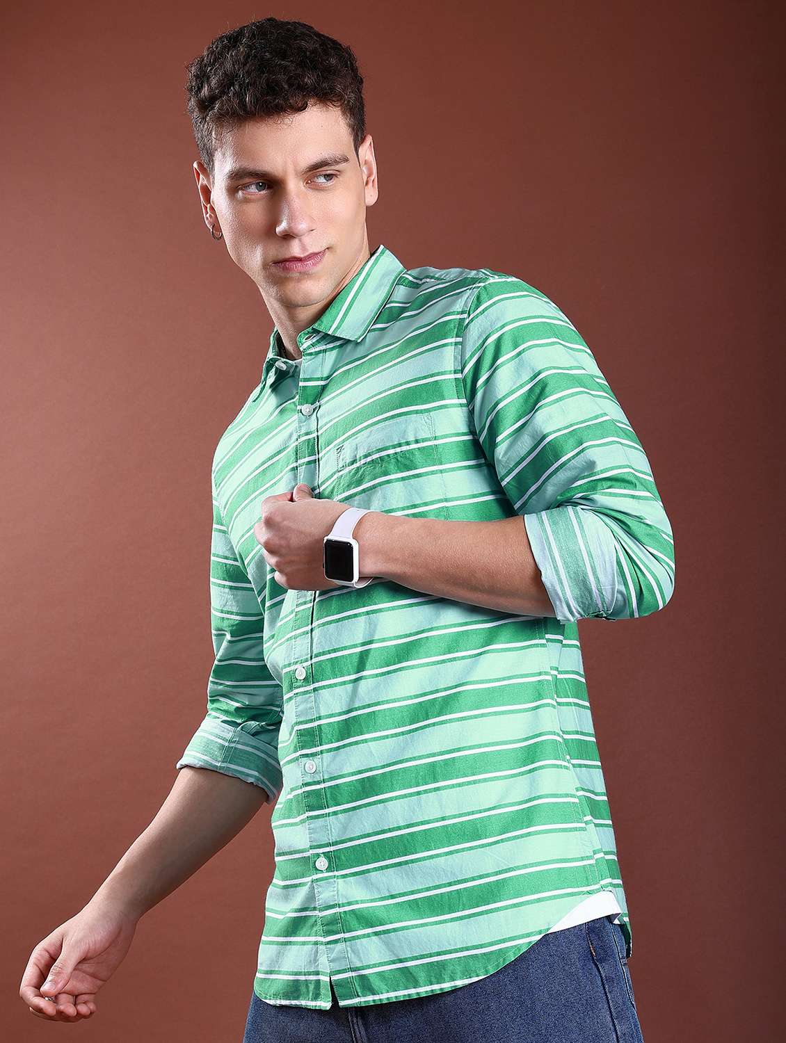 men collared stripes casual shirt - 21486768 -  Standard Image - 1