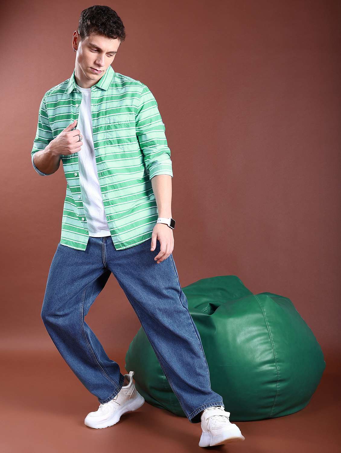 men collared stripes casual shirt - 21486768 -  Standard Image - 4