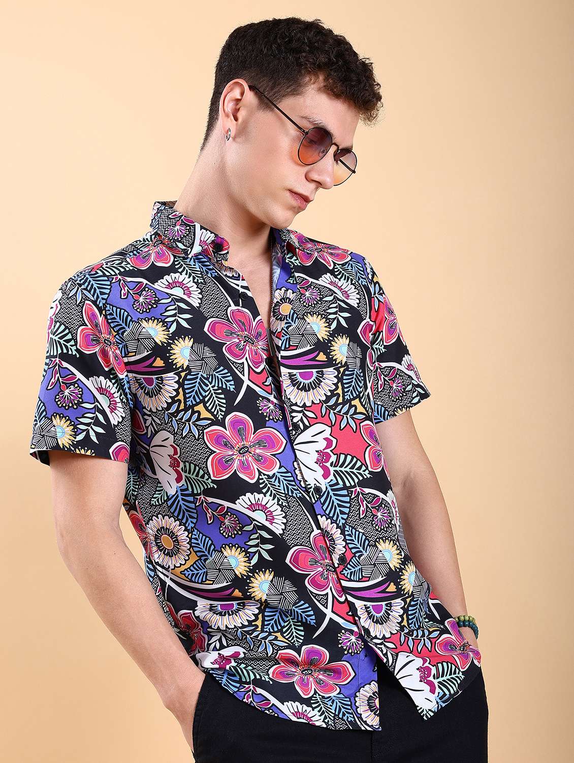 men collared printed casual shirt - 21486770 -  Standard Image - 1