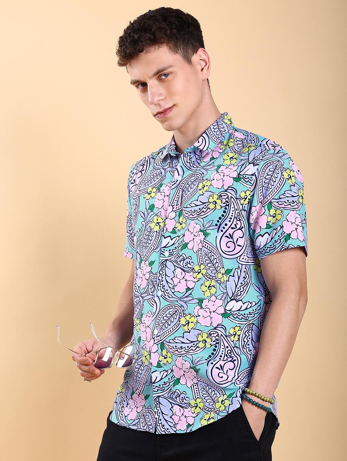 men collared printed casual shirt - 21486777 - Standard Image - 1