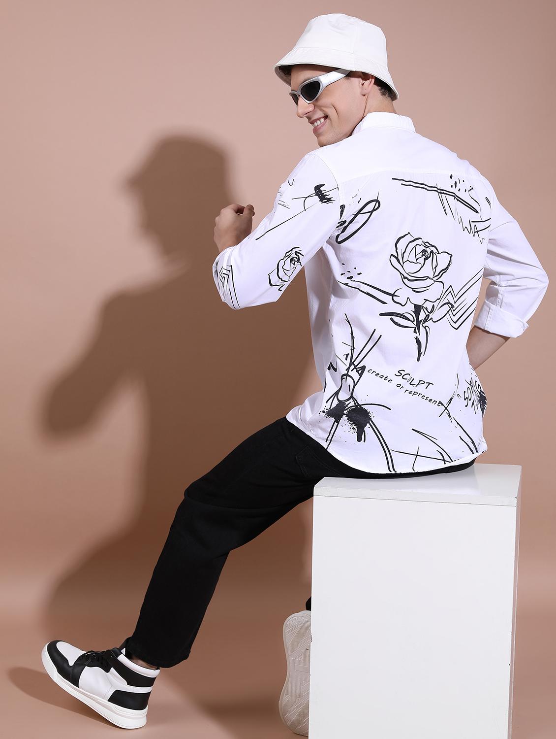 men collared printed casual shirt - 21486781 - Standard Image - 4