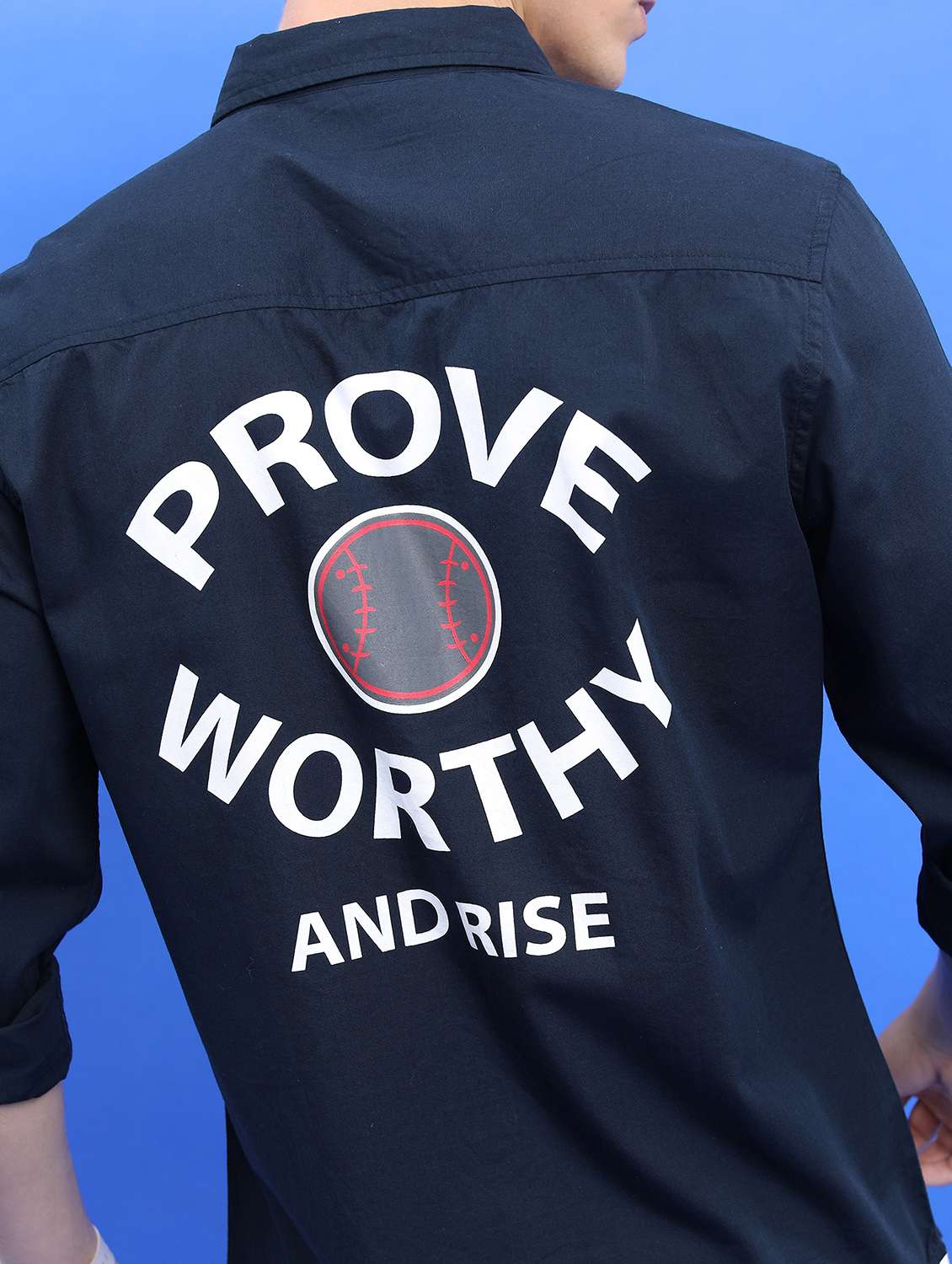 men collared typographic printed casual shirt - 21486783 -  Standard Image - 4