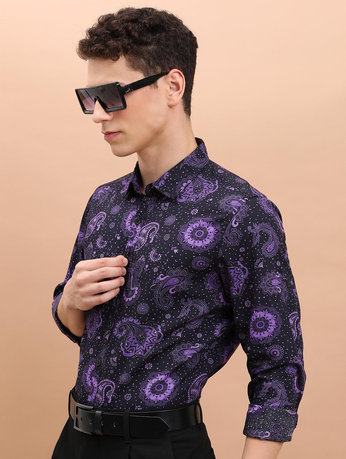 men collared printed casual shirt - 21486784 -  Standard Image - 1