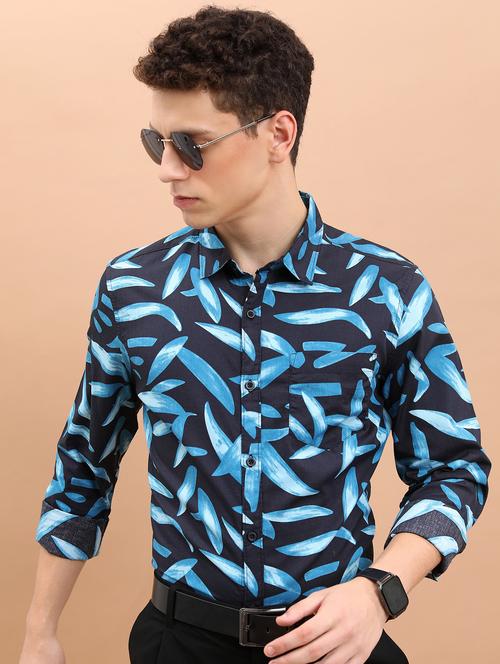 men collared printed casual shirt - 21486788 -  Standard Image - 0