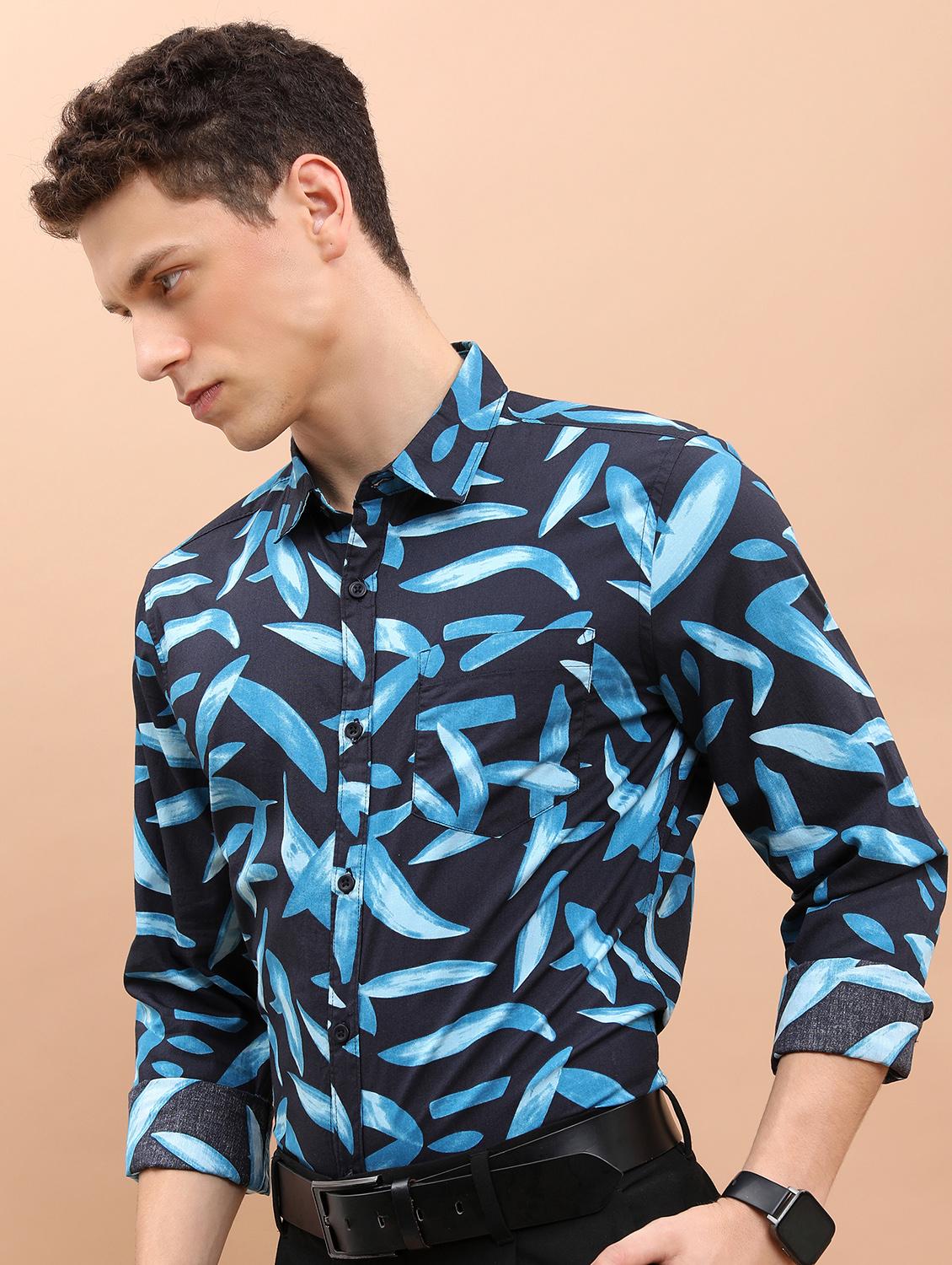 men collared printed casual shirt - 21486788 -  Standard Image - 1