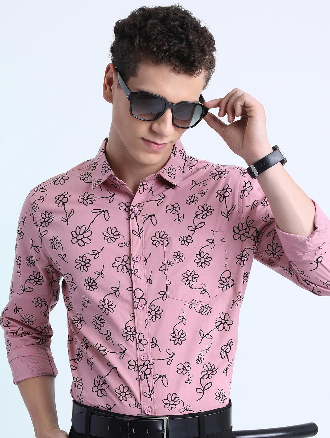 men collared printed casual shirt - 21486794 -  Standard Image - 1