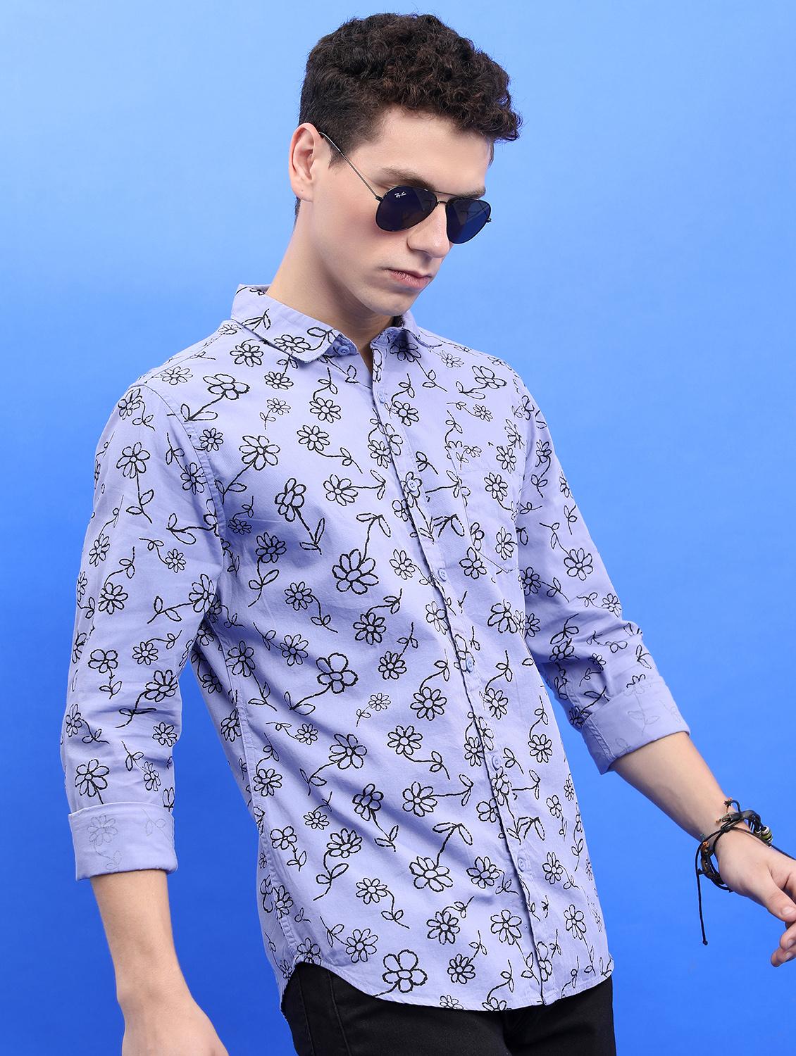 men collared printed casual shirt - 21486795 -  Standard Image - 1