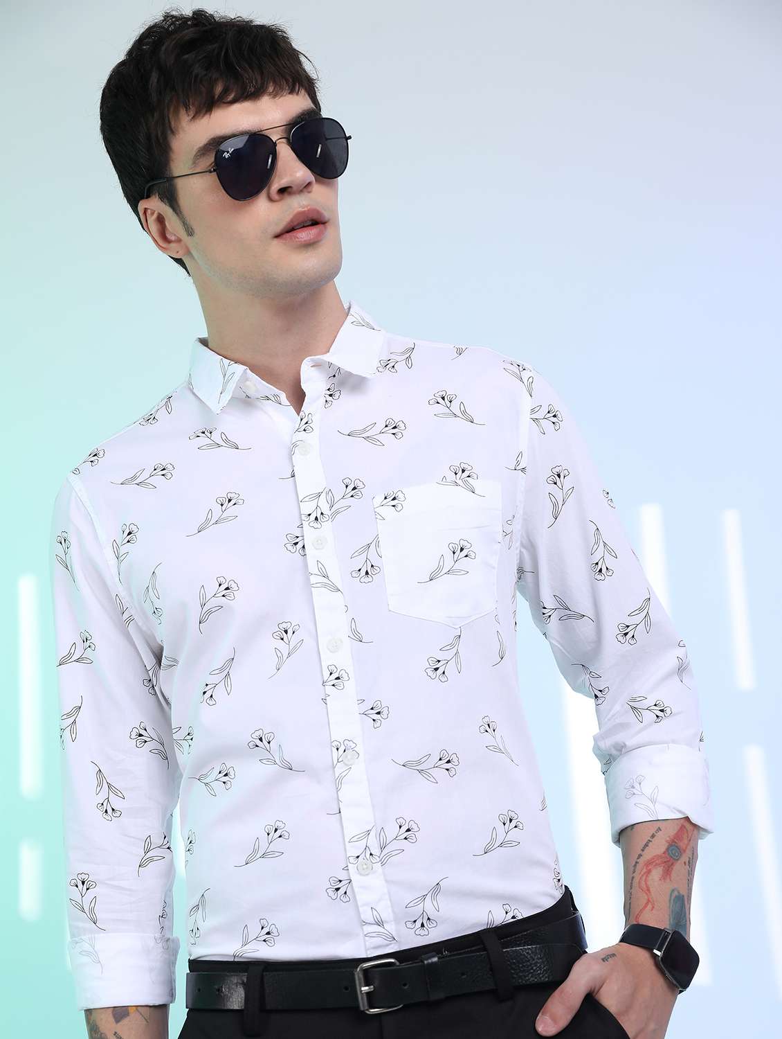 men collared printed casual shirt - 21486797 - Zoom Image - 0