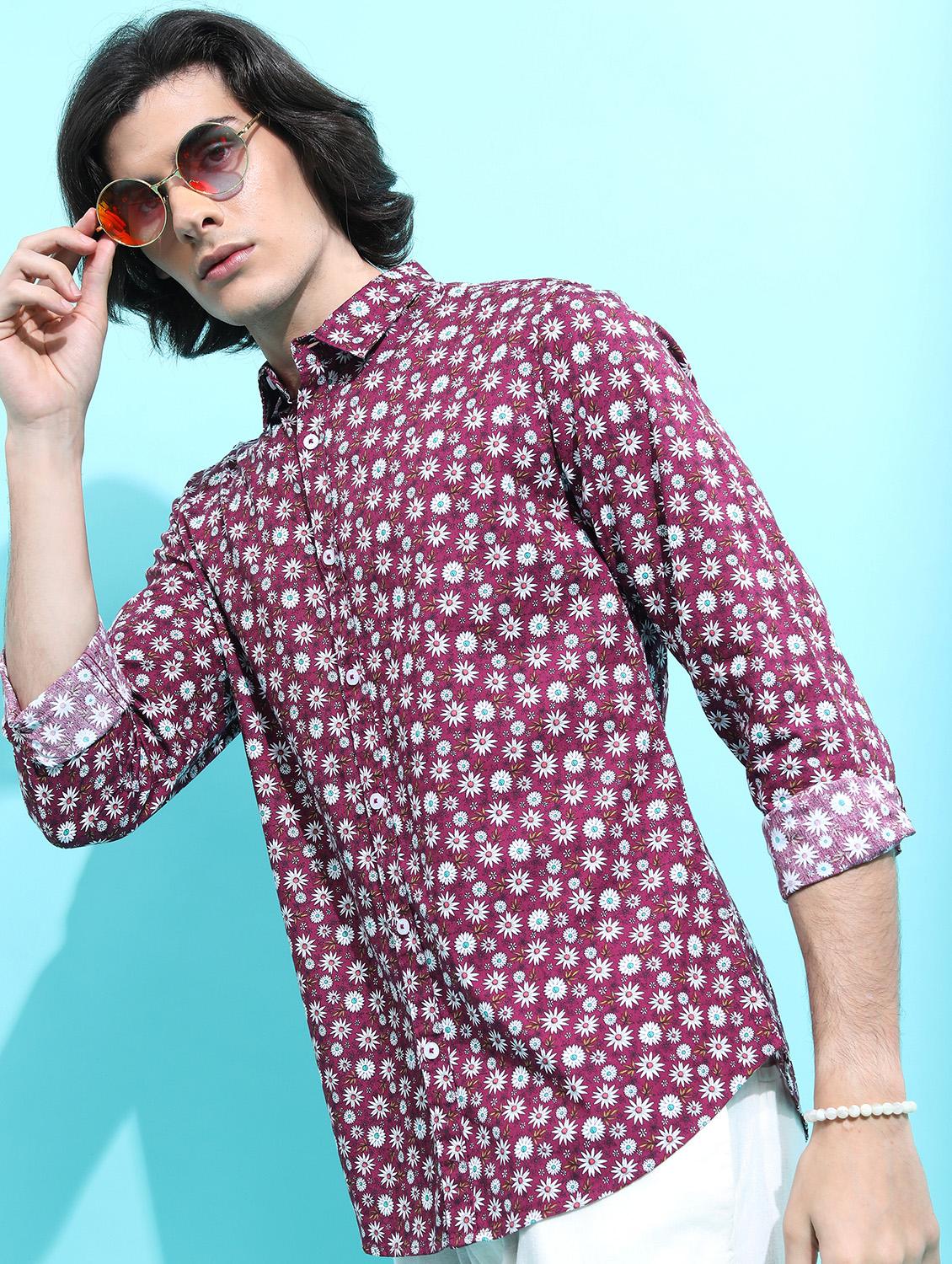 men collared printed casual shirt - 21486814 - Standard Image - 1