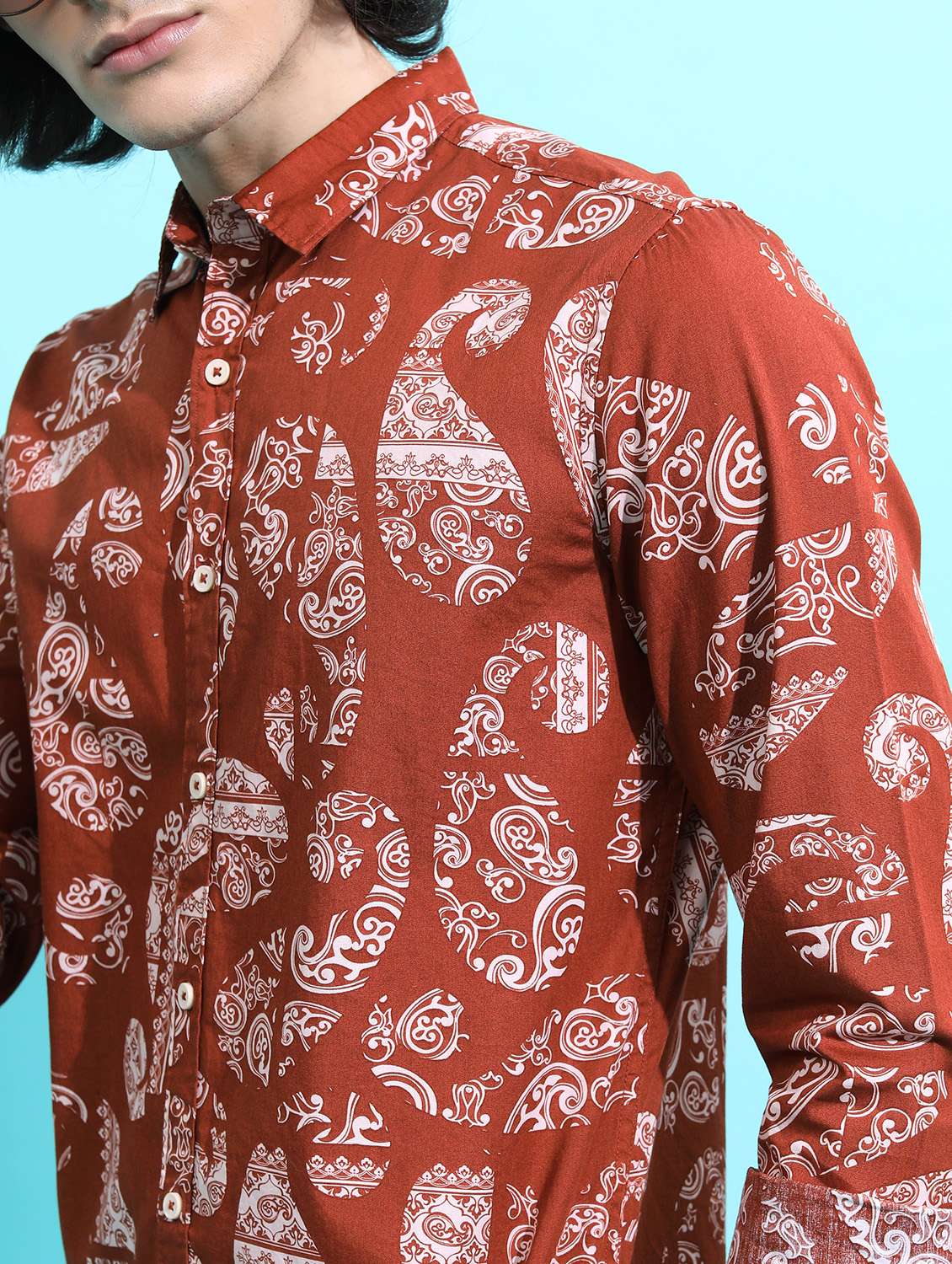 men collared printed casual shirt - 21486818 -  Standard Image - 4