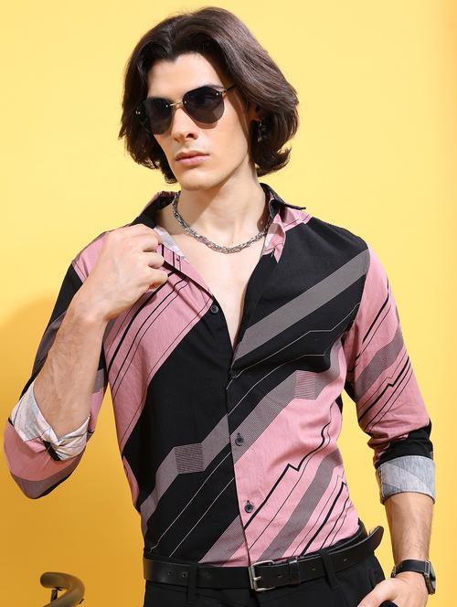 men collared printed casual shirt - 21486823 -  Standard Image - 0