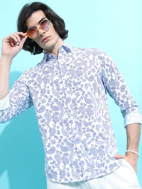 men collared printed casual shirt - 21486824 - Standard Image - 0