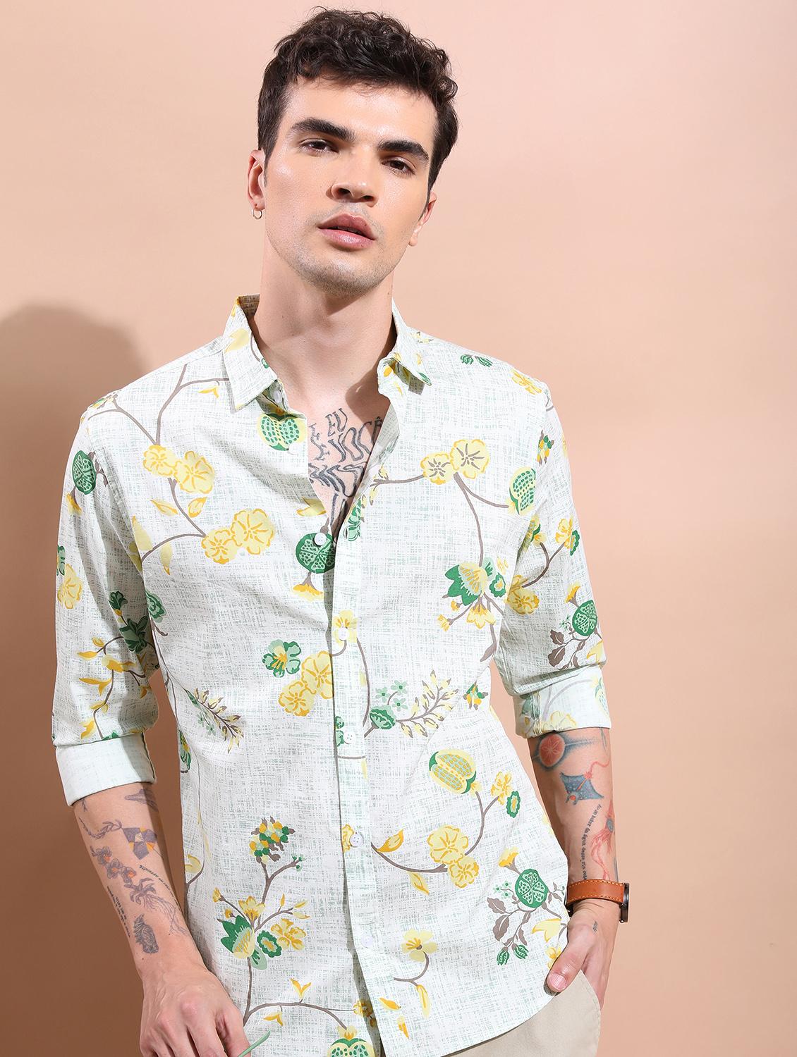 men collared printed casual shirt - 21486833 - Zoom Image - 0