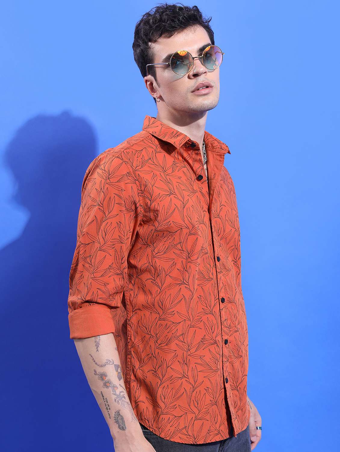 men collared printed casual shirt - 21486837 -  Standard Image - 1