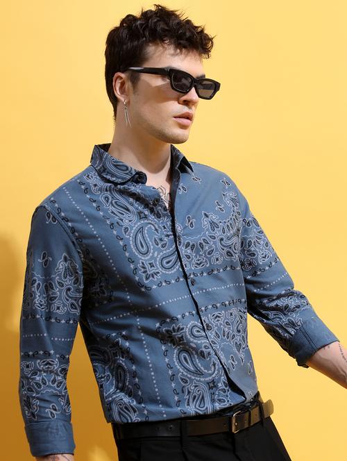 men collared printed casual shirt - 21486838 -  Standard Image - 0