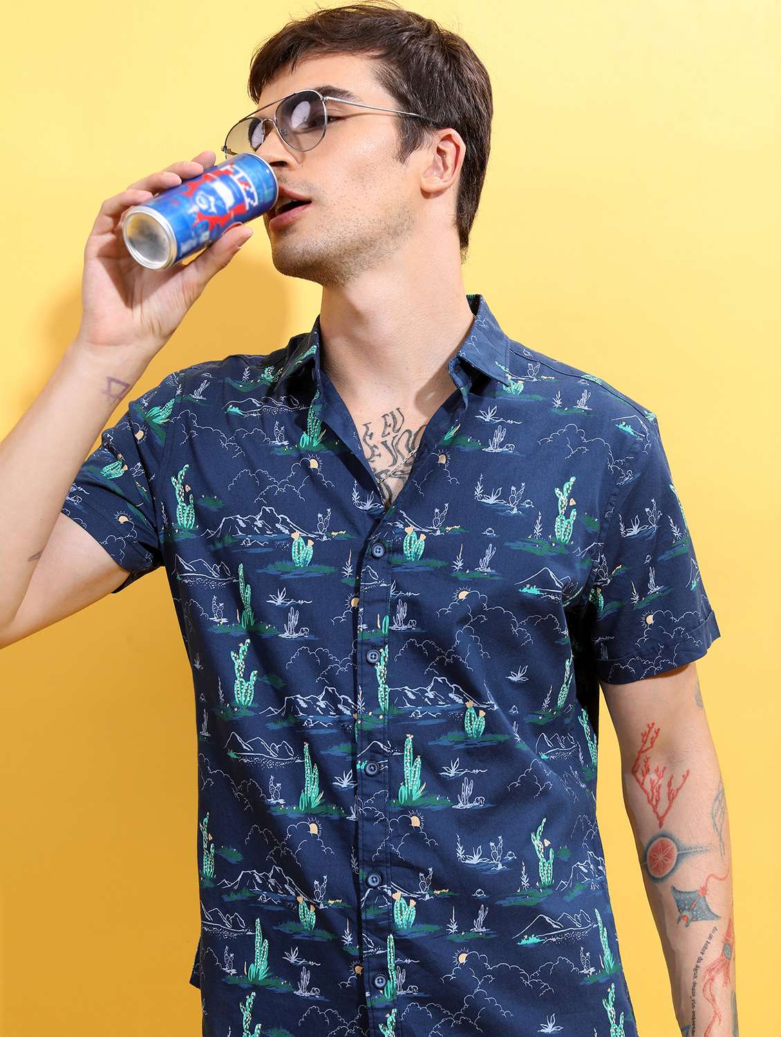 men collared printed casual shirt - 21486840 -  Standard Image - 4