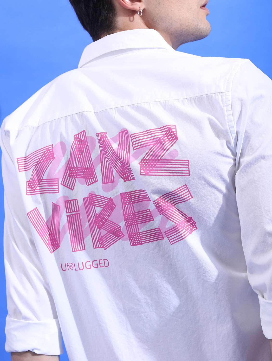 men collared typographic printed casual shirt - 21486846 -  Standard Image - 4