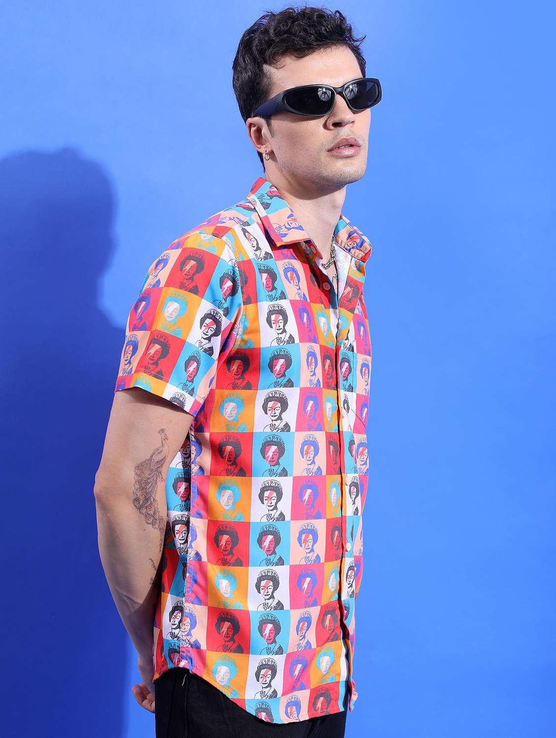 men collared printed casual shirt - 21486852 -  Standard Image - 1