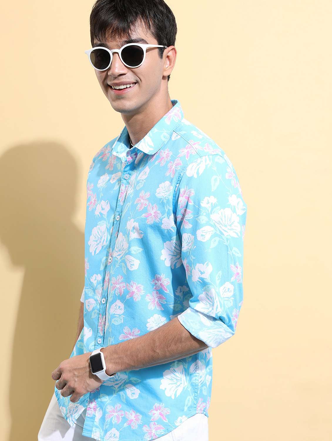 men collared printed casual shirt - 21486859 -  Standard Image - 1