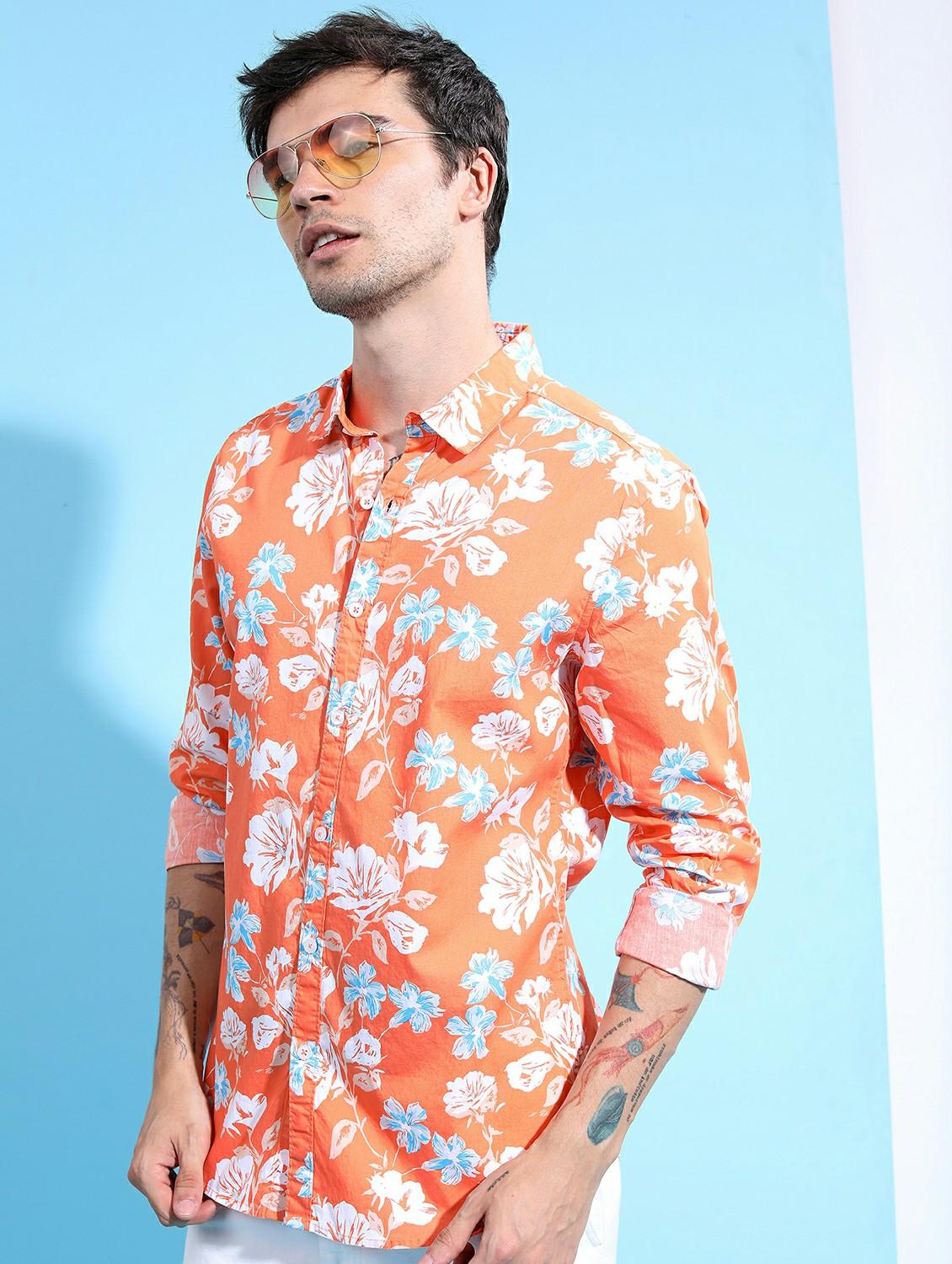men collared printed casual shirt - 21486860 -  Standard Image - 1