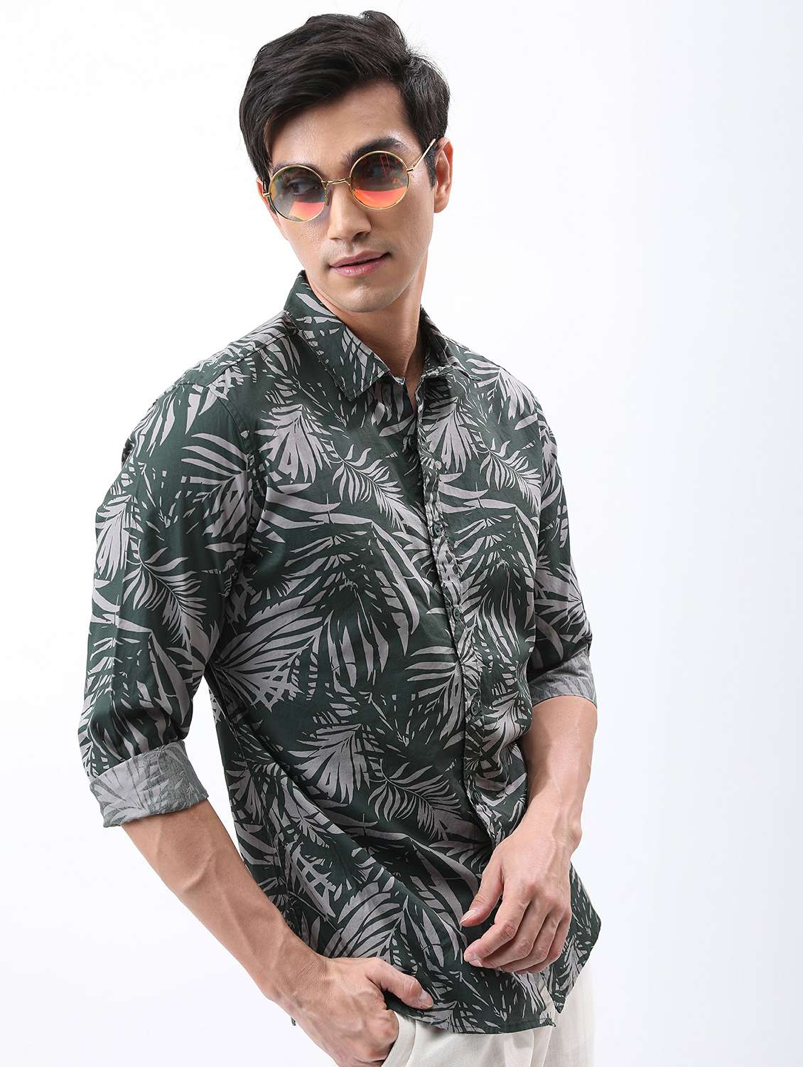 men collared printed casual shirt - 21486861 -  Standard Image - 1