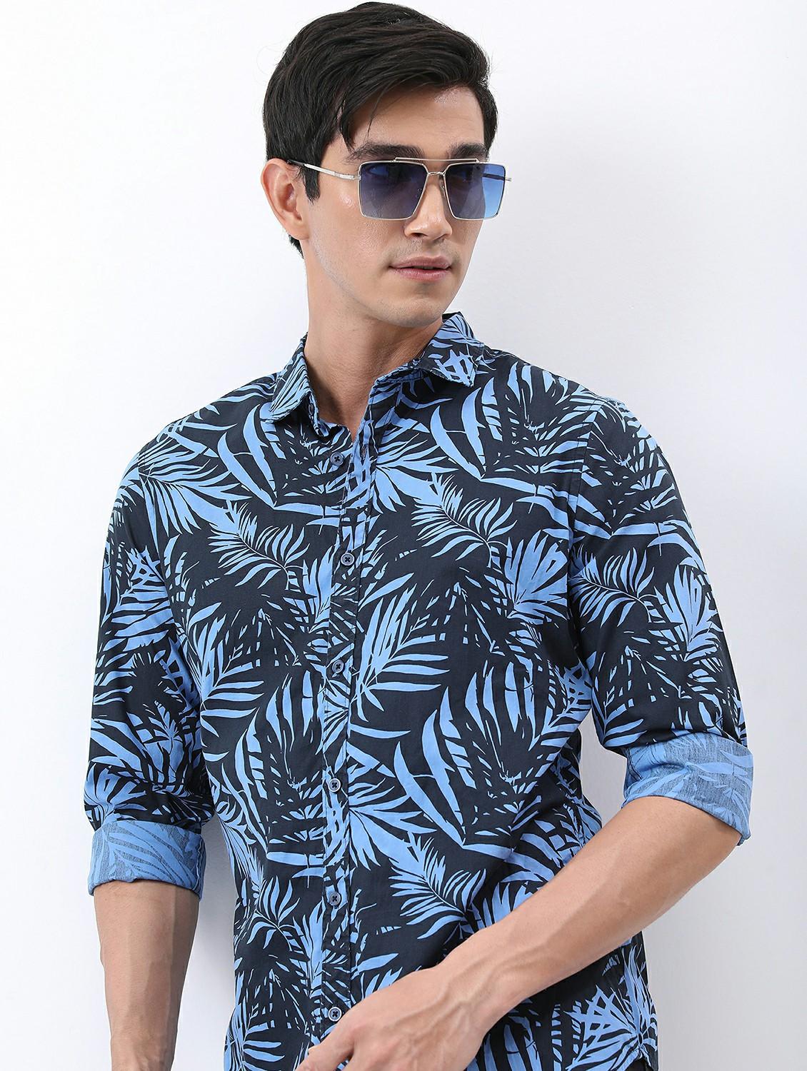 men collared printed casual shirt - 21486862 - Standard Image - 1